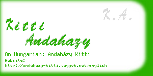kitti andahazy business card